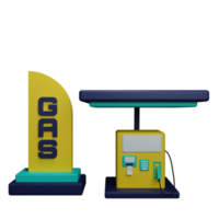 gas estación 3d icono png