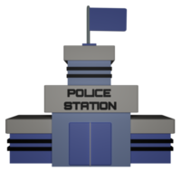 police station 3d icône png