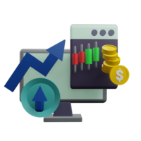 Financial analysis 3d icon png