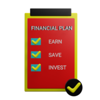 Financial plan 3d icon png