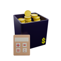 argent financier 3d icône png