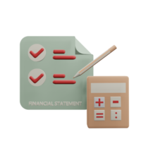 Financial statement 3d icon png