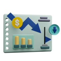 Financial crisis 3d icon png