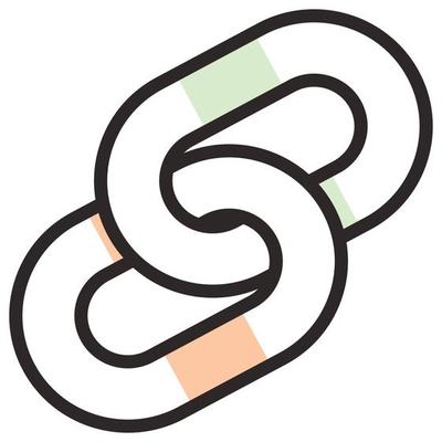 Filled color outline icon for link connect.