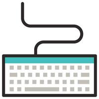 Filled color outline icon for keyboard. vector