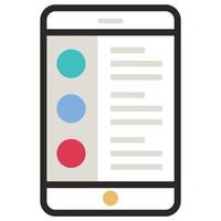 Filled color outline icon for mobile menu. vector