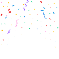 realistisk flerfärgad konfetti png för de festival. enkel konfetti faller i de bakgrund. färgrik konfetti isolerat på en transparent bakgrund. karneval element. födelsedag fest firande.