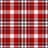 Plaid seamless pattern in red. Check fabric texture. Vector textile print.