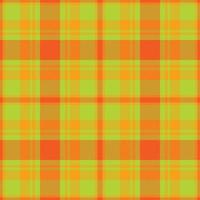 Plaid seamless pattern in orange. Check fabric texture. Vector textile print.