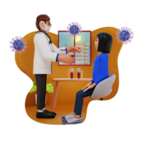codicioso médico tomando pacientes muestra para prueba 3d personaje ilustración png