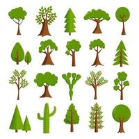 Collection of trees. tree set isolated on white background. vector illustration.