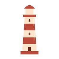 Lighthouse flat vector illustration on white background