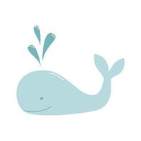 Whale flat vector illustration isolated on white background