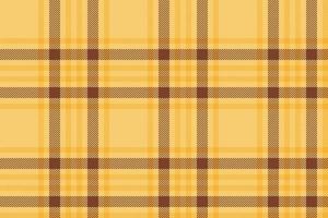 Plaid background, check seamless pattern in beige. Vector fabric texture for textile print, wrapping paper, gift card or wallpaper.