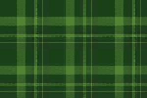 Plaid background, check seamless pattern in green. Vector fabric texture for textile print, wrapping paper, gift card or wallpaper.