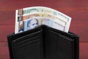 búlgaro dinero - lev en el negro billetera foto
