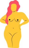nudo donna corpo nel luminosa colore. astratto femmina silhouette. collezione design manifesti per casa arredamento. corpo positivo. coperture arte. png