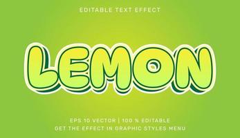 Lemon 3d editable text effect vector