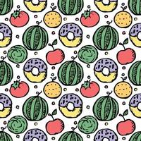Seamless pattern with food icons. doodle food pattern. Food background vector