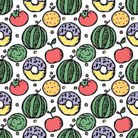 Seamless pattern with food icons. doodle food pattern. Food background vector