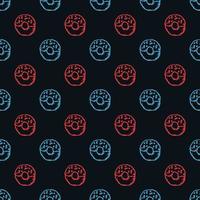 seamless donut pattern. Doodle vector pattern with donut icons. donut background