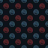 seamless donut pattern. Doodle vector pattern with donut icons. donut background