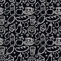 Seamless pattern with food icons. doodle food pattern. Food background vector