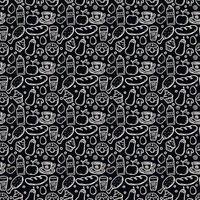 Seamless pattern with food icons. doodle food pattern. Food background vector
