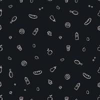 Seamless pattern with food icons. doodle food pattern. Food background vector