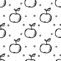 Seamless apple pattern. seamless doodle pattern with apples vector