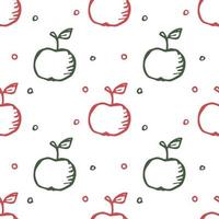 Seamless apple pattern. seamless doodle pattern with apples vector