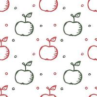 Seamless apple pattern. seamless doodle pattern with apples vector