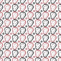 Seamless strawberries pattern. Doodle vector with red strawberries icons. Vintage strawberries pattern