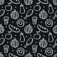 Seamless pattern with food icons. doodle food pattern vector