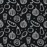 Seamless pattern with food icons. doodle food pattern vector