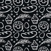 Seamless pattern with food icons. doodle food pattern vector