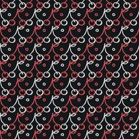 Seamless cherry pattern. Doodle vector with red cherry icons. Vintage cherry pattern