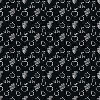 Seamless fruit pattern. doodle background with fruit icons. Fruit background vector