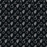 Seamless fruit pattern. doodle background with fruit icons. Fruit background vector