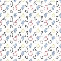 Seamless fruit pattern. doodle background with fruit icons. Fruit background vector