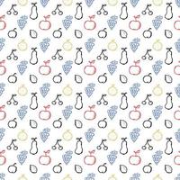 Seamless fruit pattern. doodle background with fruit icons. Fruit background vector