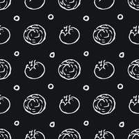 Seamless pattern with vegetable icons. doodle vegetables pattern. Food background vector