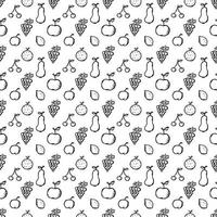 Seamless fruit pattern. doodle background with fruit icons. Fruit background vector