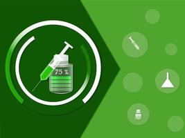 Vaccine Progress Chart On Green Background For Vaccination Development. vector