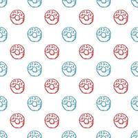 seamless donut pattern. Doodle vector pattern with donut icons. donut background