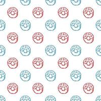 seamless donut pattern. Doodle vector pattern with donut icons. donut background