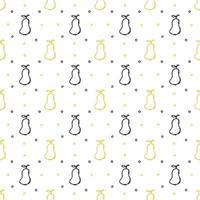 Seamless pattern with pear icons. pear background. Doodle vector illustration with fruits