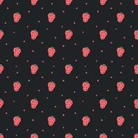 Seamless strawberry pattern. Doodle vector with strawberry icons. Vintage strawberry pattern