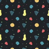 Seamless fruit pattern. doodle background with fruit icons. Fruit background vector