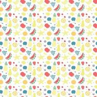Seamless fruit pattern. doodle background with fruit icons. Fruit background vector